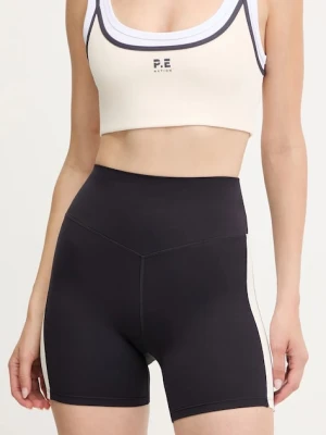 P.E Nation szorty treningowe Freeplay 5 damskie kolor granatowy wzorzyste high waist 244S374