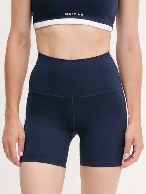 P.E Nation szorty treningowe Highgate 5 damskie kolor granatowy wzorzyste high waist 252S087