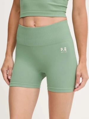 P.E Nation szorty treningowe Solace Seamless 3 damskie kolor turkusowy gładkie high waist 244S223