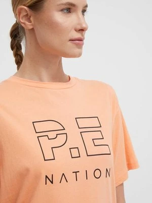 P.E Nation t-shirt bawełniany damski kolor pomarańczowy