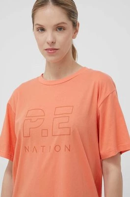 P.E Nation t-shirt bawełniany kolor pomarańczowy