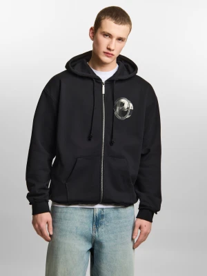 P Rim bluza rozpinana z kapturem regular męska czarna Klasyk