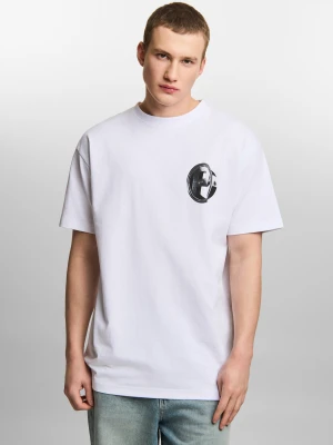 P Rim t-shirt oversize bawełniany męski biały Klasyk