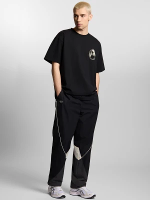 P Rim t-shirt oversize bawełniany męski czarny Klasyk