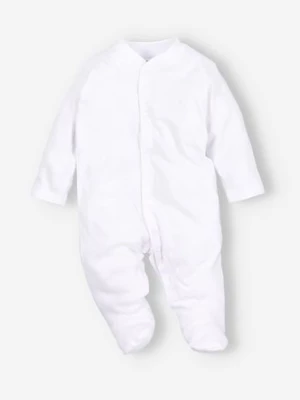 Pajac niemowlęcy z bawełny organicznej biały NINI