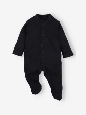 Pajac niemowlęcy z bawełny organicznej dla chłopca czarny NINI