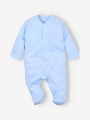Pajac niemowlęcy z bawełny organicznej dla chłopca niebieski NINI