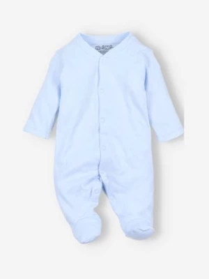 Pajac niemowlęcy z bawełny organicznej dla chłopca niebieski NINI