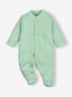 Pajac niemowlęcy z bawełny organicznej dla dziewczynki zielony NINI