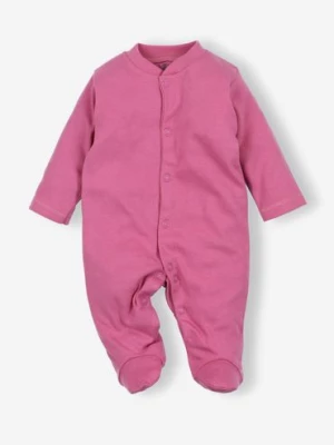 Pajac niemowlęcy z bawełny organicznej w kolorze fioletowym NINI