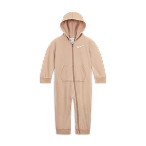 Pajacyk z kapturem dla niemowląt (0–9 M) Nike Baby Essentials - Brązowy