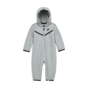 Pajacyk z zamkiem na całej długości dla niemowląt (0-9 M) Nike Tech Fleece - Szary
