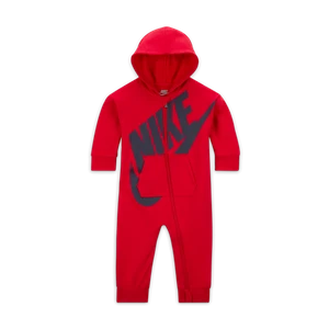 Pajacyk z zamkiem na całej długości dla niemowląt Nike (0–12 M) - Czerwony