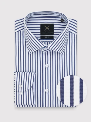 PAKO LORENTE – Bawełniana koszula męska w granatowe paski