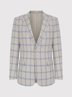PAKO LORENTE – Beżowa marynarka garniturowa w kratę