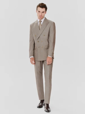 PAKO LORENTE – Beżowa marynarka garniturowa w prążki