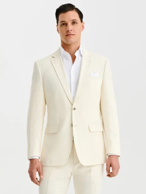 PAKO LORENTE - Beżowa marynarka garniturowa z lnem