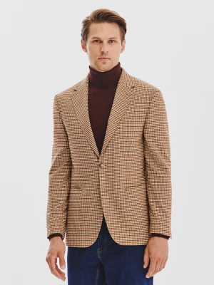 PAKO LORENTE - Beżowa marynarka w pepitkę