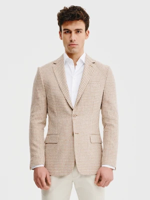 PAKO LORENTE – Beżowa marynarka w pepitkę