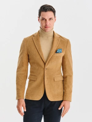 PAKO LORENTE - Beżowa sztruksowa marynarka męska