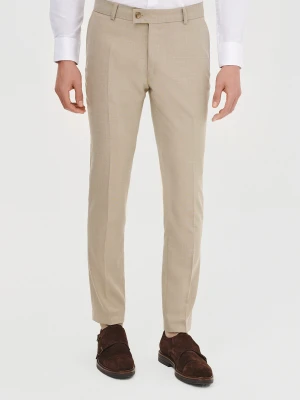 PAKO LORENTE – Beżowe spodnie ganiturowe