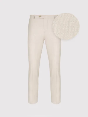 PAKO LORENTE - Beżowe spodnie ganiturowe z lnem