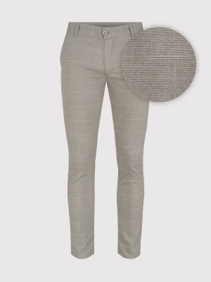 PAKO LORENTE – Beżowe spodnie męskie w kratkę P24SF-WX-002-0-S - Pako Lorente