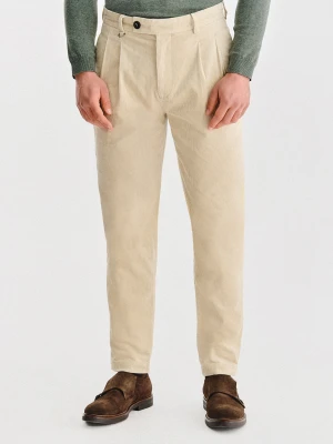 PAKO LORENTE - Beżowe spodnie z zakładkami