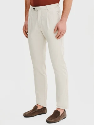 PAKO LORENTE - Beżowe spodnie z zaszewkami