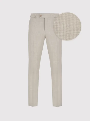 PAKO LORENTE - Beżowe wełniane spodnie ganiturowe