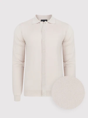 PAKO LORENTE – Beżowy kardigan z kołnierzykiem P24SF-2X-001-E-0 - Pako Lorente