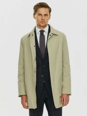 PAKO LORENTE – Beżowy klasyczny płaszcz męski P24SF-7X-002-E-0 - Pako Lorente