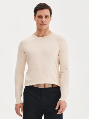 PAKO LORENTE – Beżowy sweter męski o-neck
