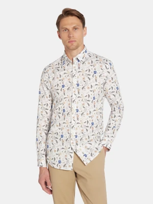 PAKO LORENTE - Biała koszula męska kwiaty