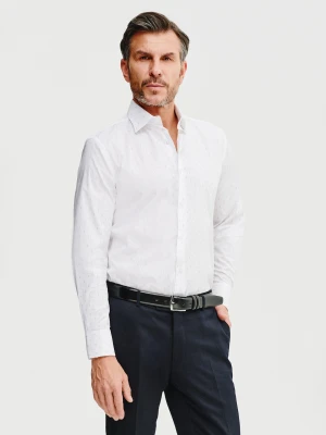 PAKO LORENTE – Biała koszula męska w mikrowzór