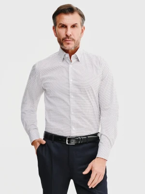 PAKO LORENTE – Biała koszula męska w mikrowzór