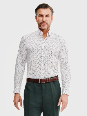 PAKO LORENTE – Biała koszula męska w mikrowzór