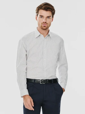 PAKO LORENTE – Biała koszula męska w mikrowzór