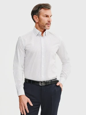 PAKO LORENTE – Biała koszula męska w mikrowzór