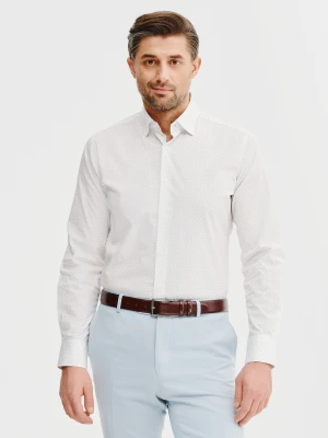 PAKO LORENTE – Biała koszula męska w mikrowzór