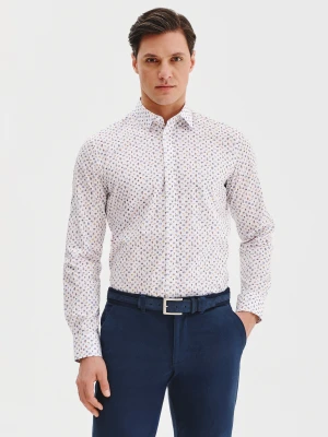 PAKO LORENTE - Biała koszula męska we wzór morski