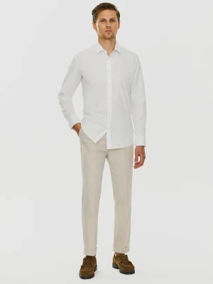 PAKO LORENTE – Biała koszula z długimi rękawami w mikrowzór P24SF-1X-023-B-S -Pako Lorente