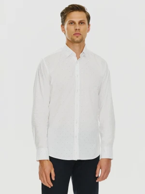 PAKO LORENTE – Biała męska koszula w mikrowzór P24SF-1X-019-B-S - Pako Lorente