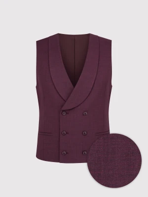 PAKO LORENTE – Bordowa dwurzędowa kamizelka męska