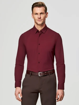 PAKO LORENTE - Bordowa dzianinowa koszula męska