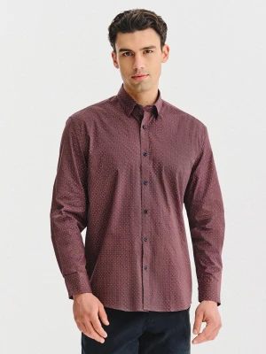Zdjęcie produktu PAKO LORENTE - Bordowa koszula w geometryczny wzór