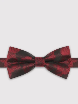 PAKO LORENTE - Bordowa mucha męska we wzór kwiatowy