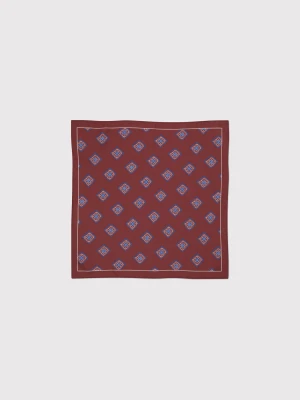 PAKO LORENTE – Bordowa poszetka męska w romby