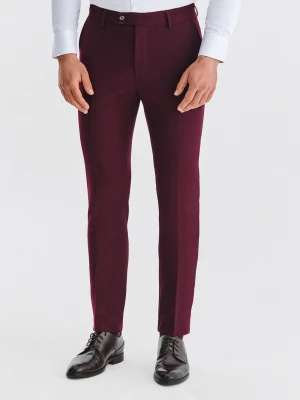 PAKO LORENTE – Bordowe spodnie garniturowe