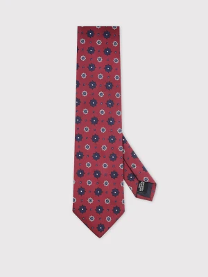 PAKO LORENTE - Bordowy krawat w kwiaty